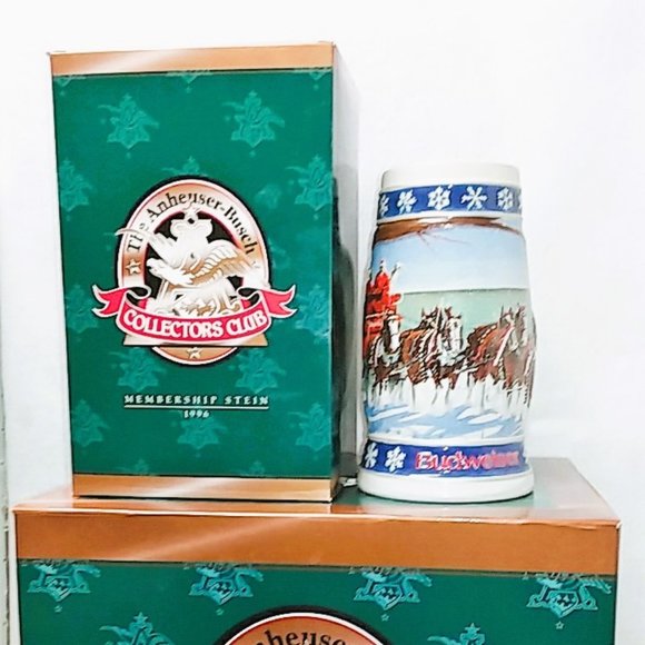 1995 Budweiser Clydesdales Holiday Beer Stein - Lighting the Way Home! - Picture 9 of 11